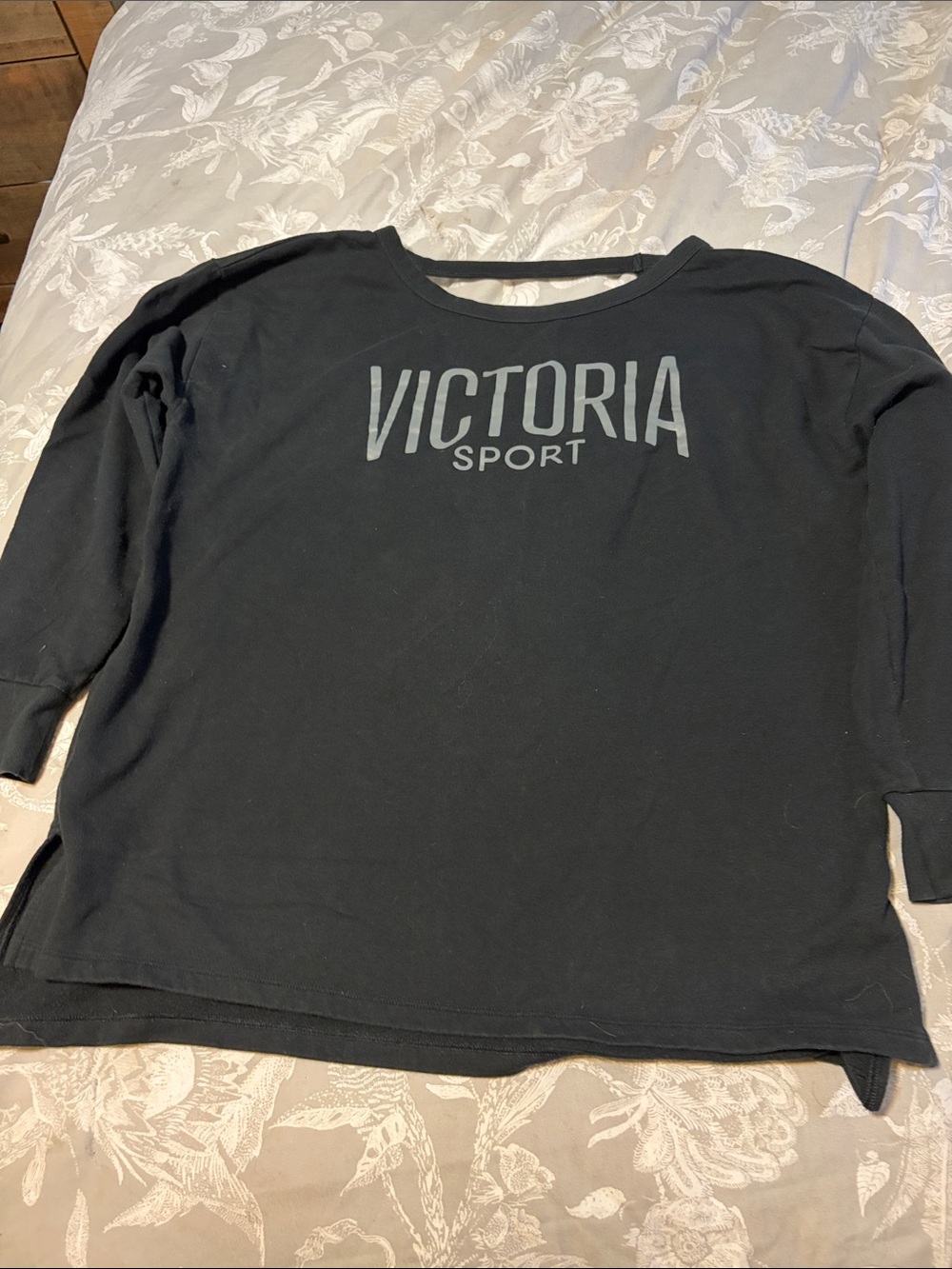 Victoria Sport Women's Black Crew Neck Logo Sweater